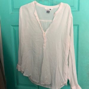 White lightweight long sleeve shirt